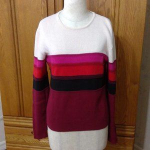 Burgundy and red stripe acrylic sweater